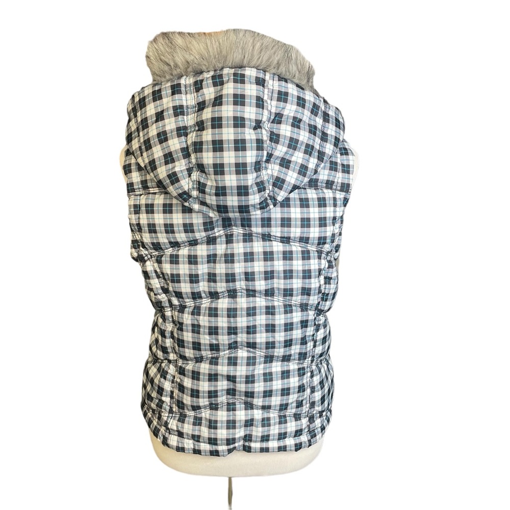 Aeropostale Checkered Vest with Faux Fur Trim - Picture 3 of 11